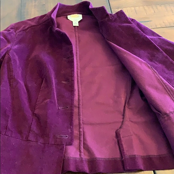 Talbots plum velvet blazer Sz 8 - Picture 2 of 7